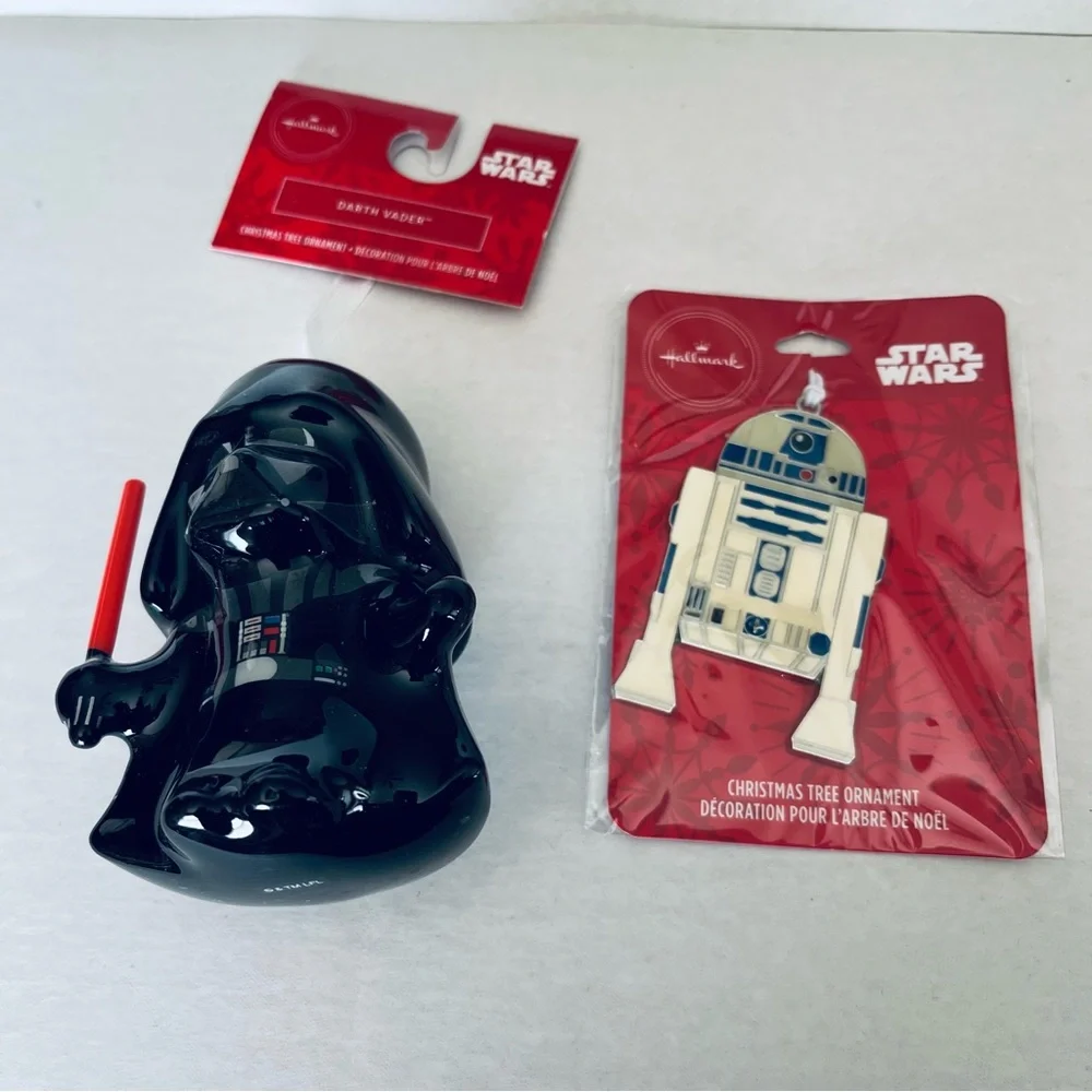 Hallmark Star Wars Two Christmas Ornaments Decorations Darth Vader‎ R2 D2 NEW